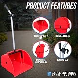TDBS The Dustpan and Brush Store Long Handled Dustpan 92cm Red Garden Scoop view 4