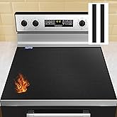 Fireproof Stove Cover, 30 x 21” Electric Stovetop Mat, Heat Resistant Induction Cooktop Protector with 2 Silicone Gap Covers,