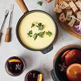 Boska Fondue Set Pro S 700 ml Cheese Tea Light Forks Cast Iron Oak Base view 4