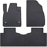 San Auto Car Floor Mats Fit for 2017-2025 Cadillac XT5, 2017-2023 GMC Acadia, 2019-2025 Chevrolet Blazer Front & 2nd Seat Floor Liners Rubber Full Black All Weather Heavy Duty Odorless