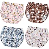 Joyo roy 4Pcs Plastic Diaper Covers for Girls Plastic Underwear for Potty Training Underwear for Girls Toddler Rubber Pants for Babies and Toddlers Cloth Diaper Cover Waterproof Training Pants 3T-4T