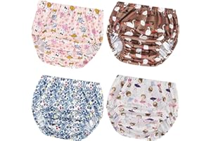 Joyo roy 4Pcs Diaper Covers for Girls Training Underwear for Girls 3T Rubber Pants for Toddlers Plastic Diaper Covers for Swimming Plastic Underwear for Potty Training Rubber Pants for Babies 3T