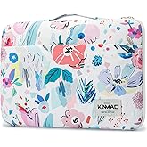 Kinmac 360 Degree Protective Laptop Sleeve Case Bag with Handle for MacBook Air 15 inch and 15 inch-15.6 inch HP Lenovo Dell ASUS Acer Notebook Computer (Flower)