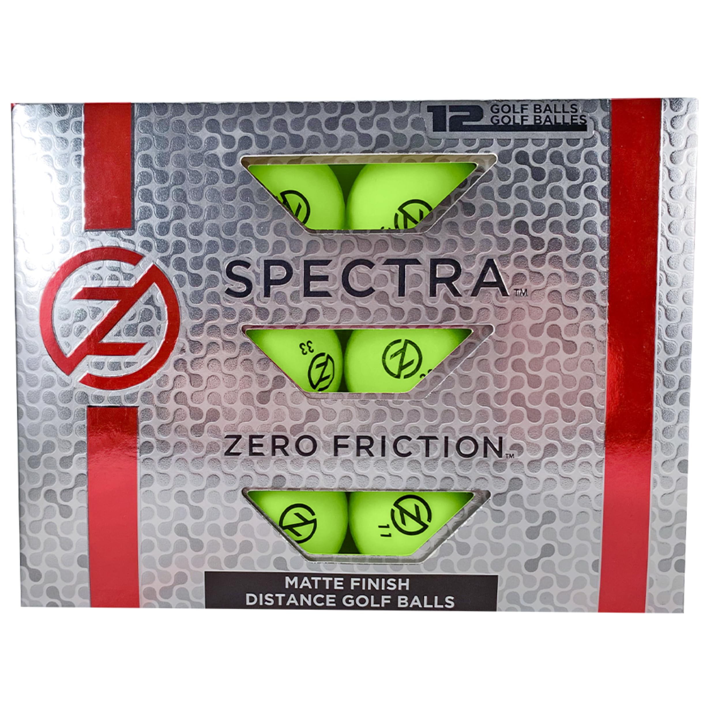 Zero Friction Spectra Golf Balls, Neon Lime