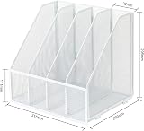 EasyPAG Desk Organizer White 4 Compartments A4 Magazine File Holder Mesh view 2