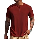 COOFANDY Men's Henley Shirts Short Sleeve Texture Casual Button Tee Shirts | Lightweigh ,Casual,Textured Fabric,Summer,Classic,Basic,Comfortable,Breathable