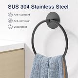 Susswiff Matte Black SUS304 Towel Ring Wall Mounted view 2