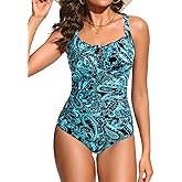 Daci One Piece Swimsuit for Women Tummy Control Bathing Suit with Bow Tie Slimming Ruching Swimwear 2025
