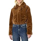 Amazon Essentials Women's Oversized-Fit Cropped Faux Fur Jacket with Collar