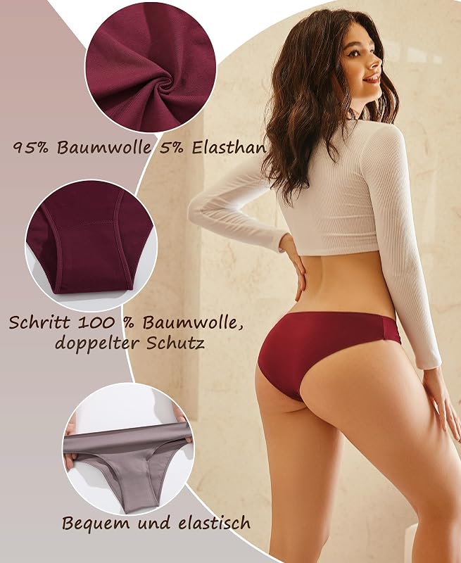 Culotte Slip Femme Coton sous Vetements Feminins Taille Basse Lingerie Femme Sexy Chic Lot de 6 — photo 4 sur 6