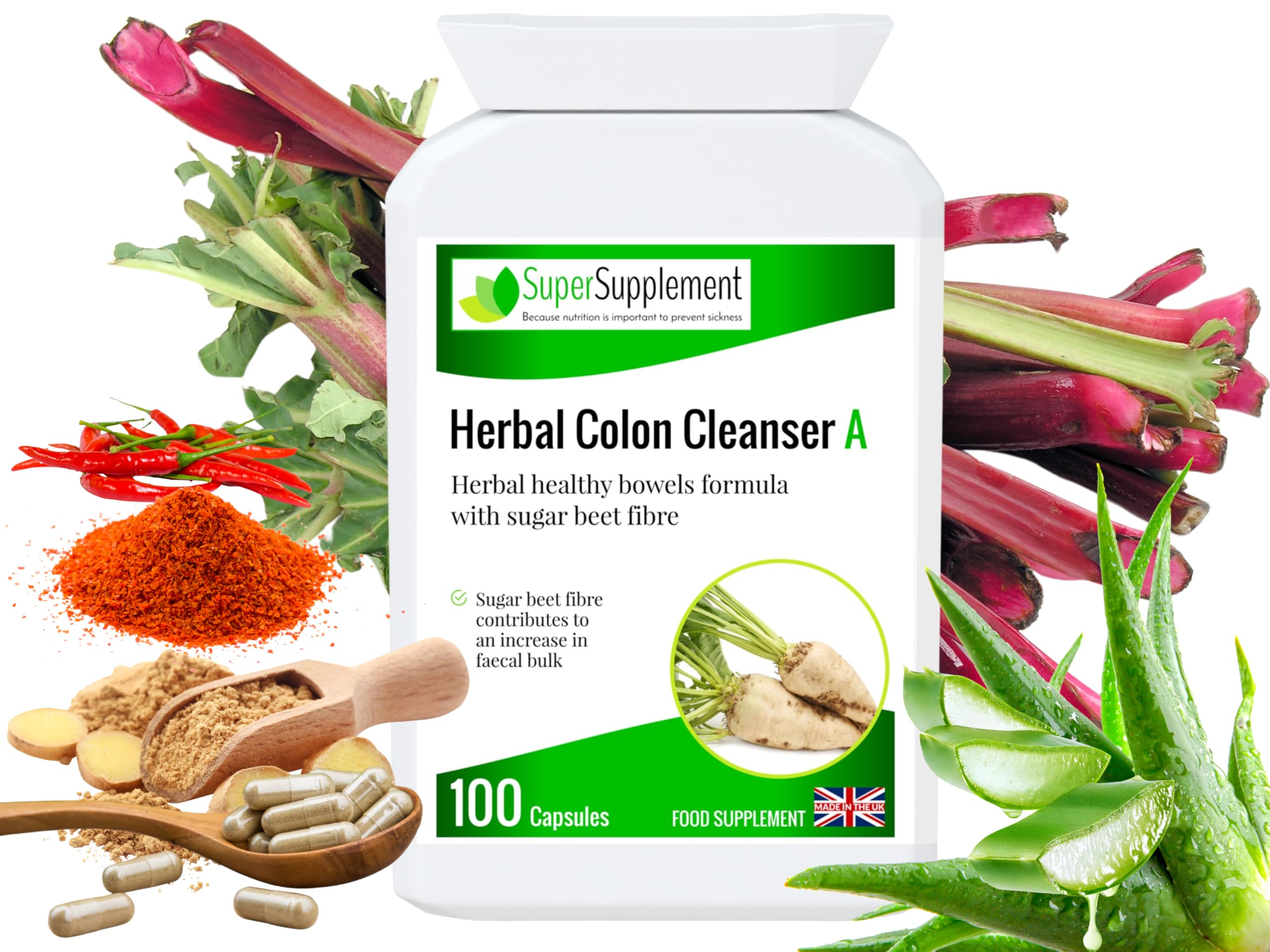 Herbal Colon Cleanse Detox - Gut Health Support - Digestive Enzyme Supplements (100 Capsules) Laxatives for Constipation - Stool Softeners for Adults - Vegan Tablets