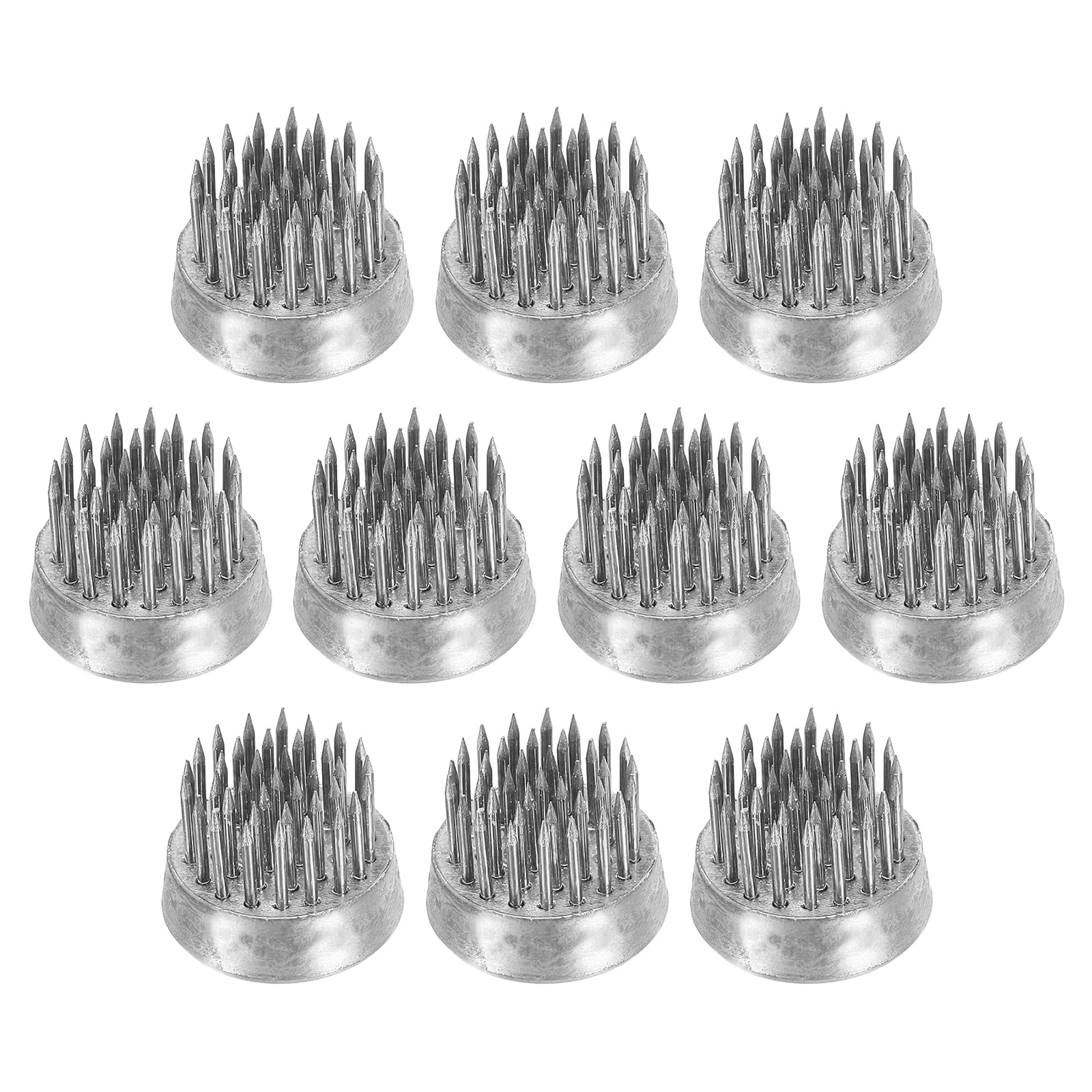 PATIKIL 0.9" Flower Frogs Ikebana Kenzan, 10 Pcs Flower Arranger Tool Stainless Floral Frog Pin Holder for Vase Flower Arrangement, Silver Tone