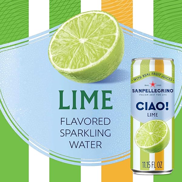 SANPELLEGRINO CIAO! LIME SPARKLING WATER, LOWCAL, 0G ADDED SUGAR, 6PACK