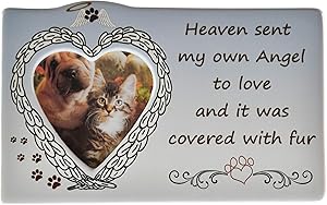 Home-X Pet Memorial Heart Picture Frame, Home and Office Decor for Cat and Dog Lovers