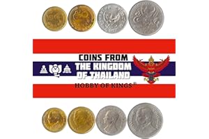 HOBBY OF KINGS Set of 4 Coins from Thailand. 25, 50, SATANG, 1, 5 BAHT. 1974-1982