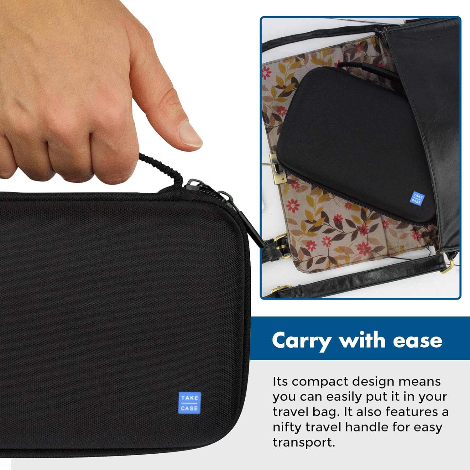 TAKECASE Hard Shell Carrying Case - Compatible with Nintendo 3DS XL and 2DS XL - Fits 16 Game Cards and Wall Charger - Includes Removable Accessories Pouch and Extra Large Stylus Dark Blue: Electronics