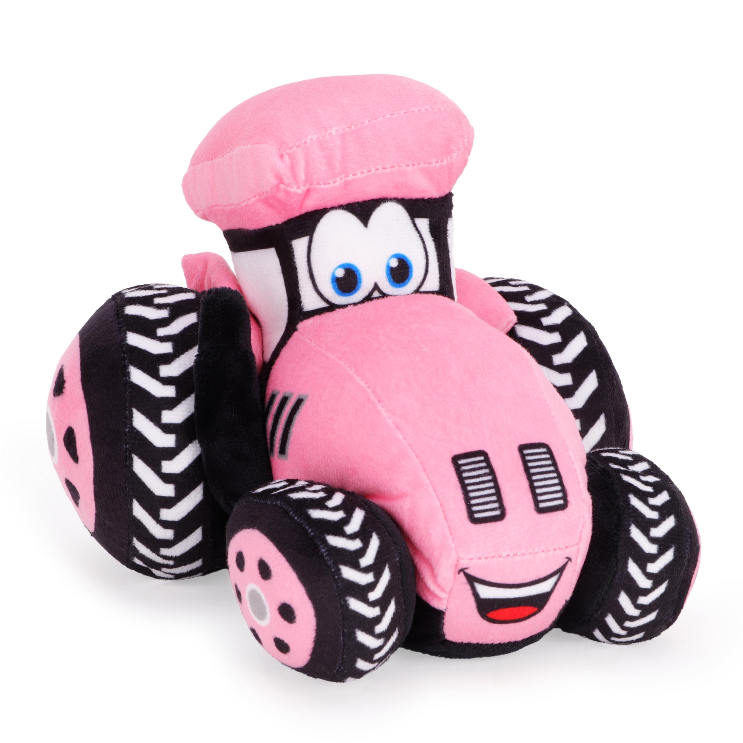 Toyland® 21cm (8") Pink Plush Farm Tractor - Soft & Cuddly Farm Vehicle Stuffed Toy - Colourful Tractor Teddy - Suitable From Birth