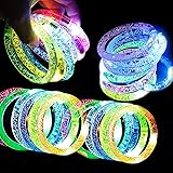 24 Pack Glow In The Dark LED Bracelets Party Favors Halloween Flashing Light Up Bracelet Glow Sticks Party Toys Neon Party Su