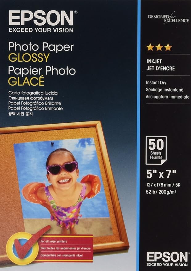 Epson C13S042545 13 x 18 cm Glossy Photo Paper (Pack of 50) Amazon.co