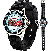 Accutime Disney Pixar Cars Lightning McQueen Time-Teaching Watch for Kids with Interactive Racing Dial