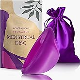 Ecoblossom Reusable Menstrual Disc - Menstrual Cup - Soft Period Disc for Women Designed with Tab, Medical-Grade Silicone Period Cup (Large - Violet)