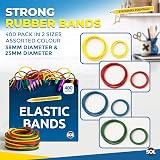 SOL 400pk Coloured Elastic Bands Thick Rubber Loops Assorted Sizes view 2
