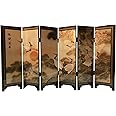 APERFECT Decorations for The Home, 6 Panel Divider, Mini Folding Screen, Chinese Lacquerware, Mini Desktop Folding Screen, Feng Shui Ornaments, Oriental Gift, Business Gift