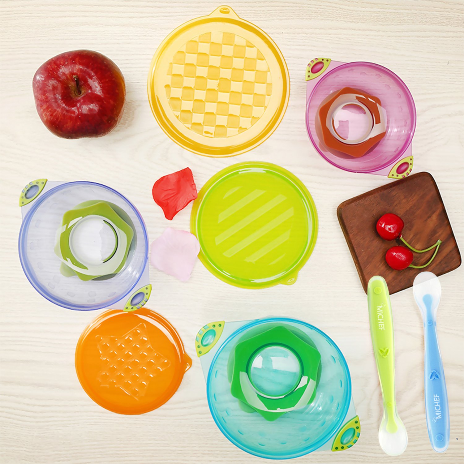 MICHEF Baby Bowls, Baby Feeding Bowls Set with Mash and Serve Bowl, 2