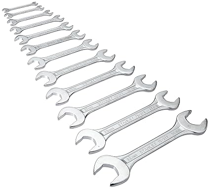 Stanley 70-380E Double Open End Spanner Set (Matte Finish, 12-Pieces)