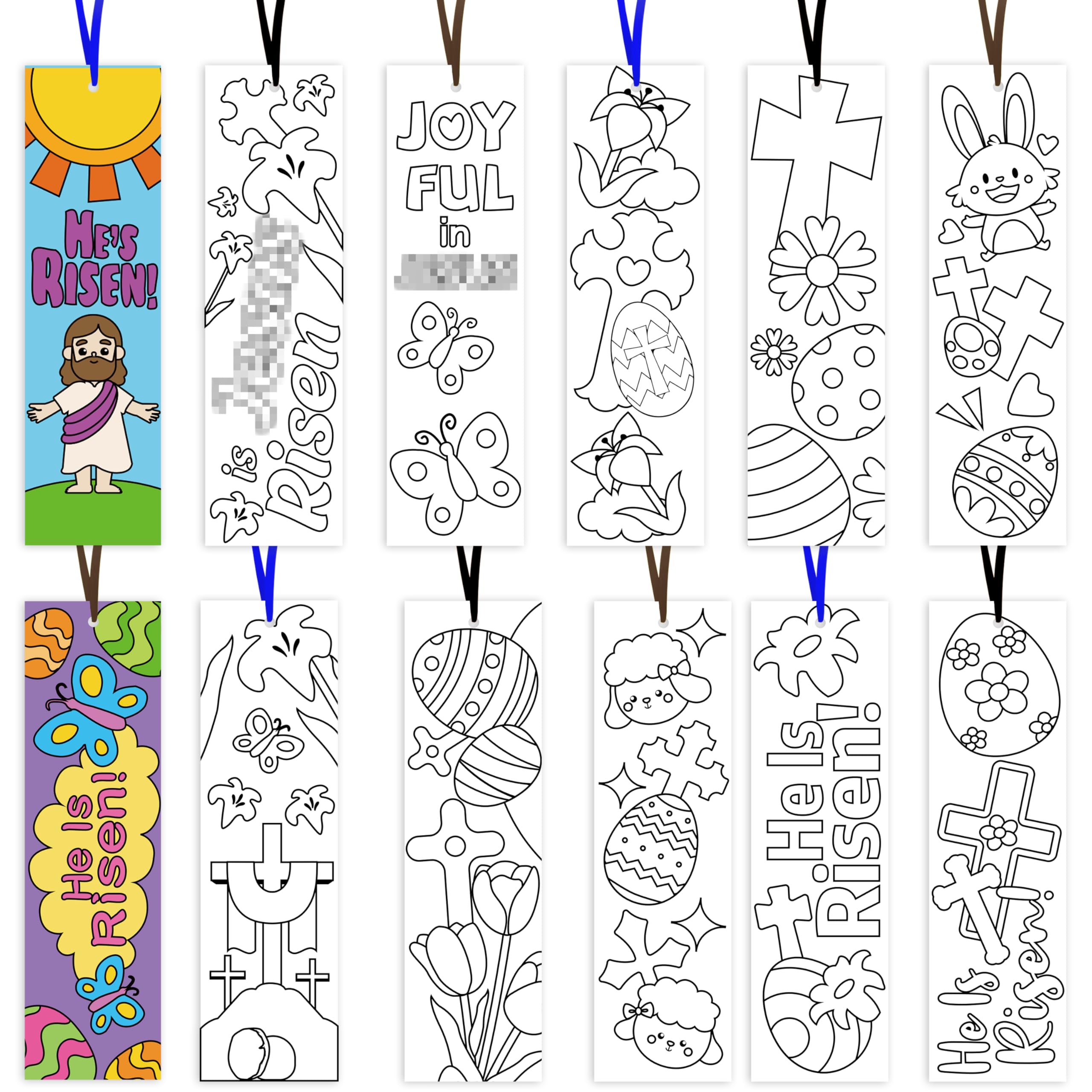 Haooryx Bookmarks for Kids Measuring Bookmark Rulers Book Lover Page Marker School Student Reward Holiday Present Festival Birthday Party Supplies Gift Bag Filler (He is Risen)