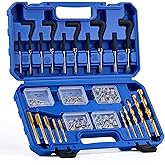 Orion Motor Tech 172pc Thread Repair Kit, Metric Helicoil Repair Kit with HSS Drill Bits Taps Inserts Breakoff Installation T