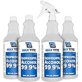 MaxTite 99.9% Isopropyl Alcohol (1 Gallon (4 Pack, 32 fl oz) - Comes with Heavy-Duty Spray Nozzle - Made in USA