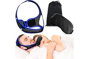 BLASTER CL Anti snoring Chin Strap Strips Sleeping Solution Men Women Snore Stopper Sleep mask Double Reducer Straps for Breathing Best Remedy Breathe Right Nose Breathable Comfortable