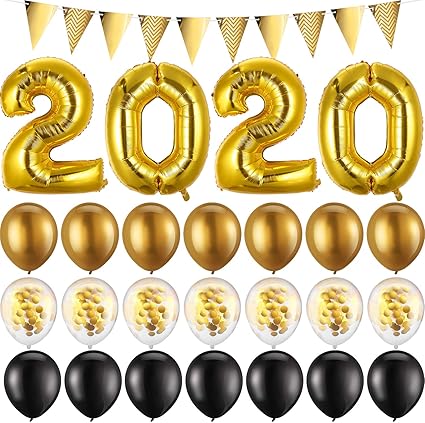 Amazon Com 2020 Balloons Gold Confetti Balloon 2020 New Year