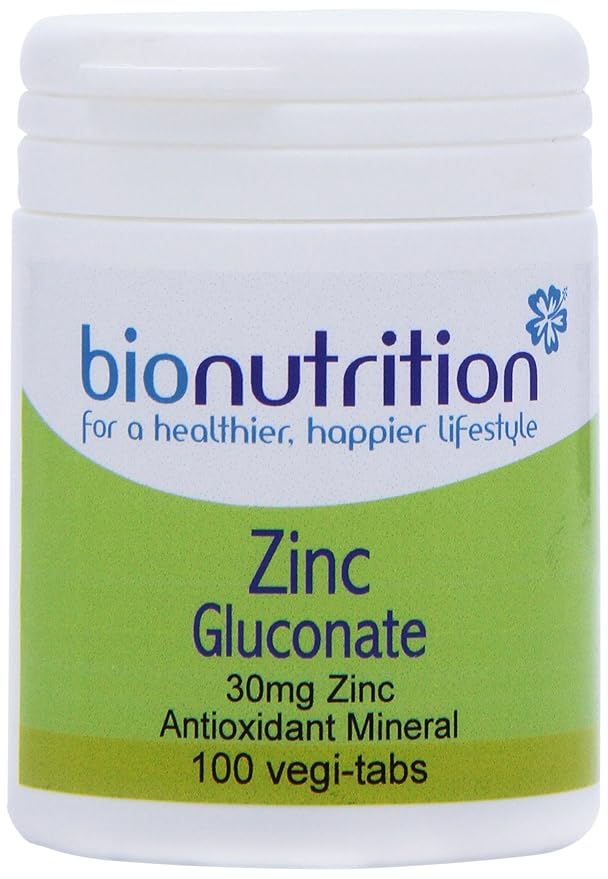 Bio Nutrition Zinc Gluconate 30mg Zinc Antioxidant Mineral 100