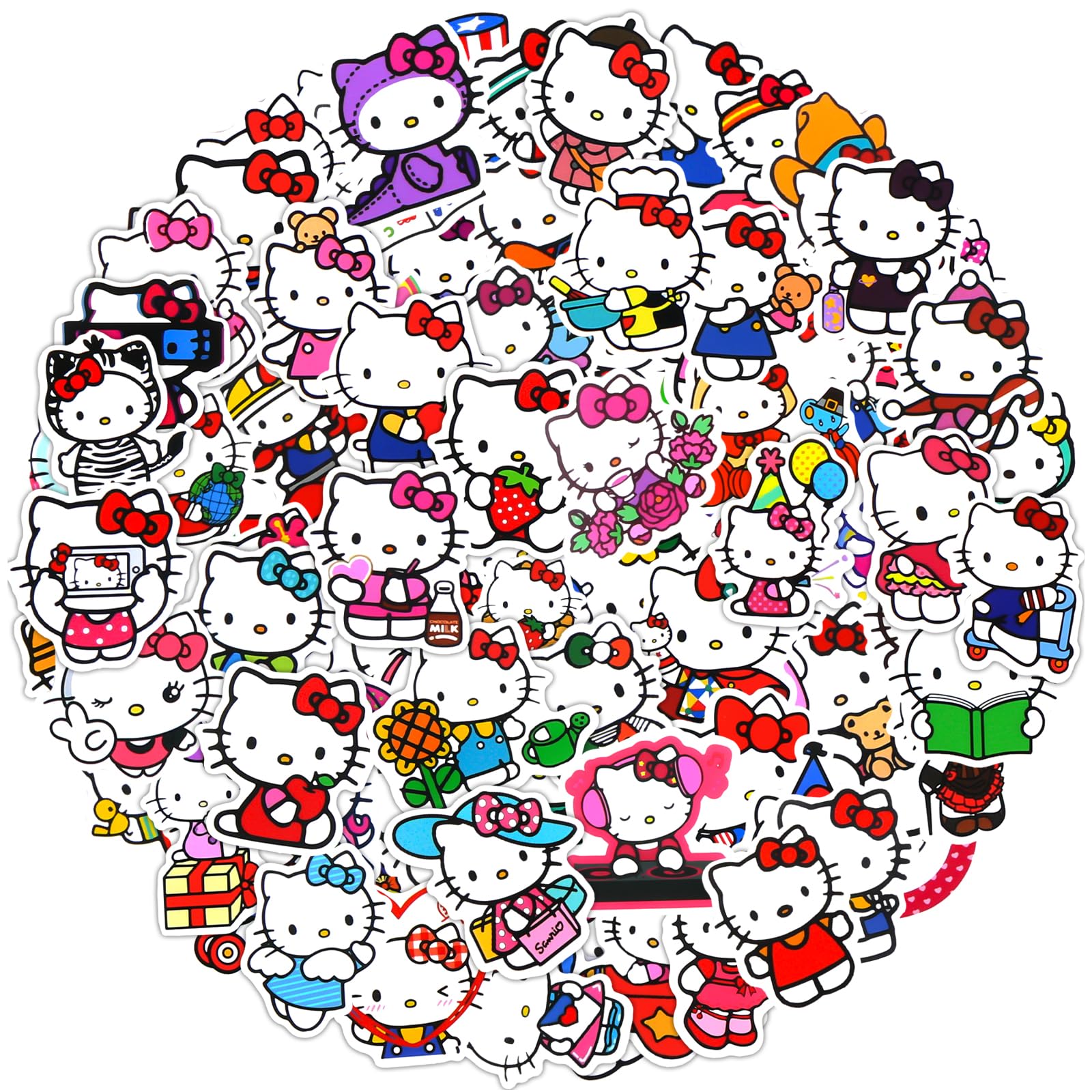 kiti1 100PCS Anime & Cartoon Stickers for Kids & Girls - Waterproof, Party Bag Fillers, Rewarding Gifts for Scrapbooking, Laptop, Skateboard, Wall & Bottle Decoration