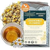 Dragonfly Herbs Organic Chamomile Tea, 250g Loose Whole Flowers, Premium Quality Matricaria Chamomilla (German Camomille), Gr