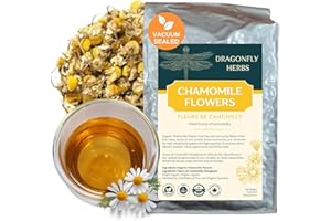 Dragonfly Herbs Organic Chamomile Tea, 250g Loose Whole Flowers, Premium Quality Matricaria Chamomilla (German Camomille), Gr