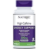 Natrol High Caffeine Tablets, Energy Support, Helps Enhance Endurance and Mental Focus, Caffeine Supplement, Fatigue, Pre-Wor