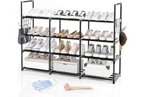 4 Tier Shoe Rack, Wide Shoe Racks,Holds 24-30 Pairs of Shoes,Shoes Rack for Closet,Show Rack