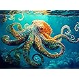 Cross & Glory | Jigsaw Puzzles for Adults | Deep Blue Octopus Odyssey | 1000 Piece Puzzles for Adults | Ocean Octopus Puzzles