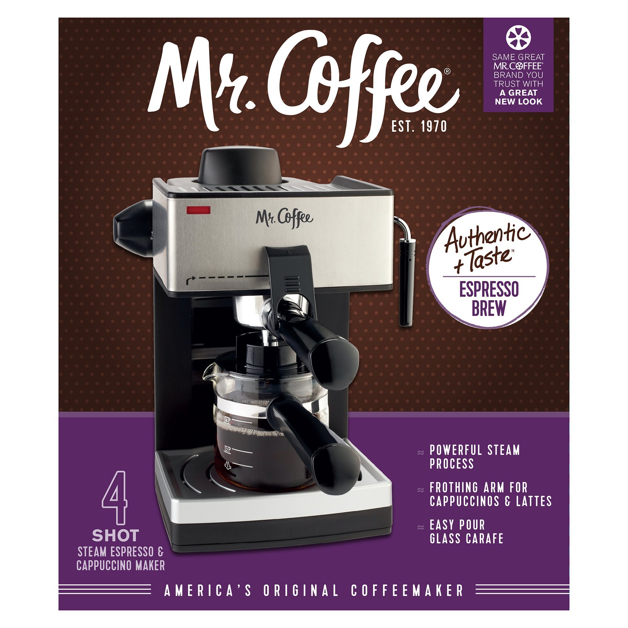 Mr. Coffee 4Cup Steam Espresso System with Milk Frother Buy Online in