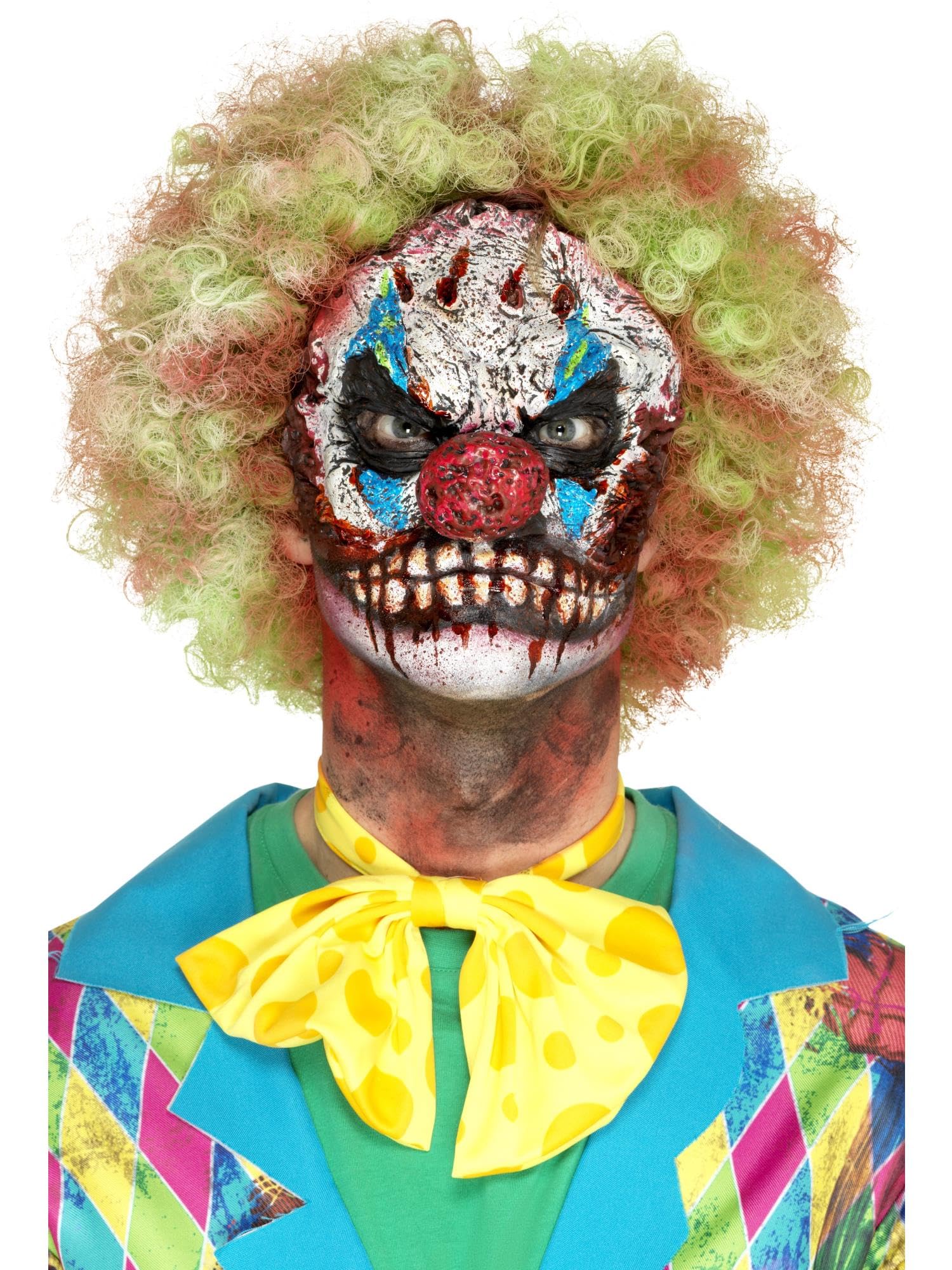 Smiffys Make-Up FX, Foam Latex Clown, White Head Prosthetic, with Adhesive, Cosmetics and Disguises Fancy Dress, Clown Dress Up Cosmetics & Disguises.