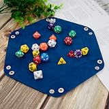 SIQUK 2 Pieces Dice Tray Hexagon Folding PU Leather Velvet Red Blue view 4