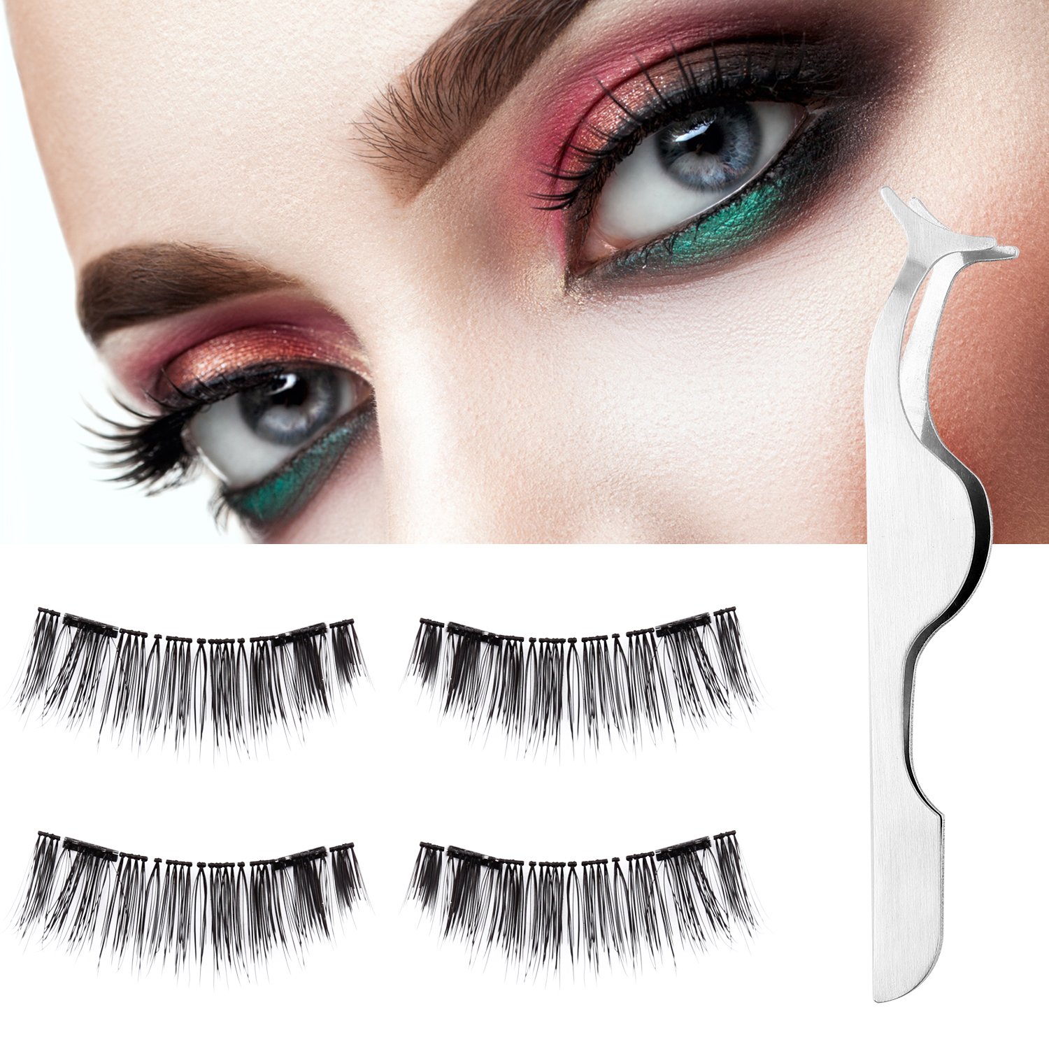 Double Dual Eyelashes, Luxspire 4PCS 3D Reusable