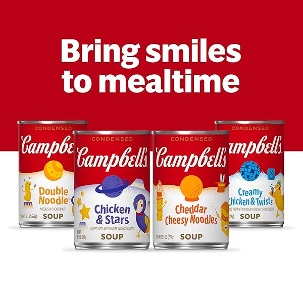 CAMPBELL’S CONDENSED KIDS CHEDDAR CHEESY NOODLE SOUP, 10.5 OZ CAN (12 PACK)