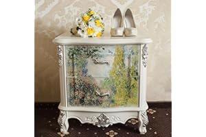 Flortlias Large Decoupage Paper for Furniture, Floral Printed Tissue Paper for Furniture, DIY Crafts Rice Papers, Lively Yard, 16.53'' x 19.69''