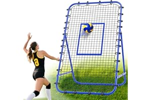 SENCHO GINSYTALIOR 7x4 FT Volleyball Rebounder Net，Ultimate Training Equipment for Volleyball & Lacrosse，Enhanced Bouncing System for Volleying, Bumping, Spiking Drills，Multiple Adjustable Rebound Angles