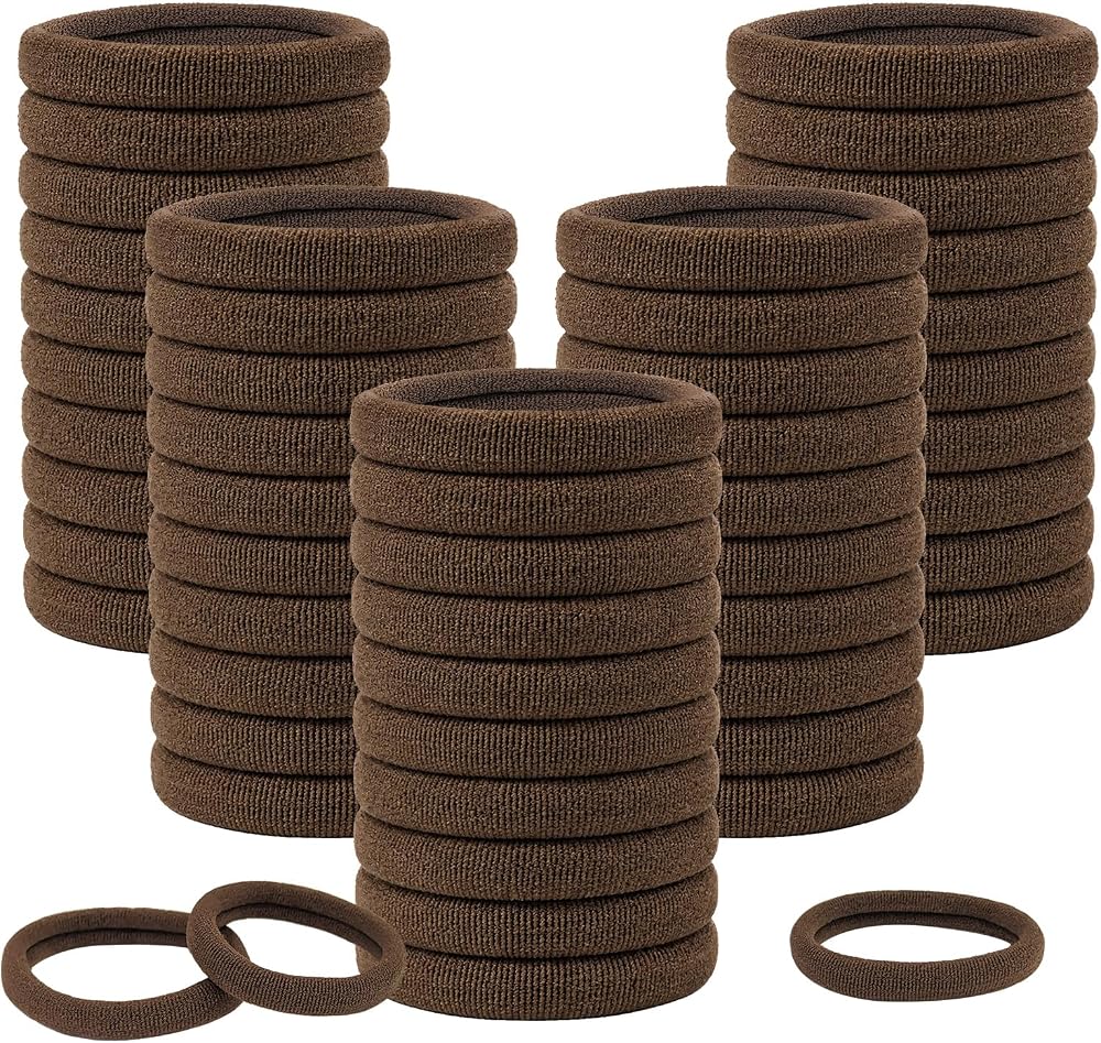 Admygo Elastic Hair Bands 50 Pcs Dark Brown No Damage Bobbles
