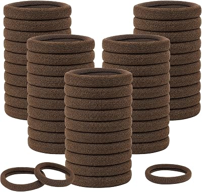 Admygo Elastic Hair Bands 50 Pcs Dark Brown No Damage Bobbles